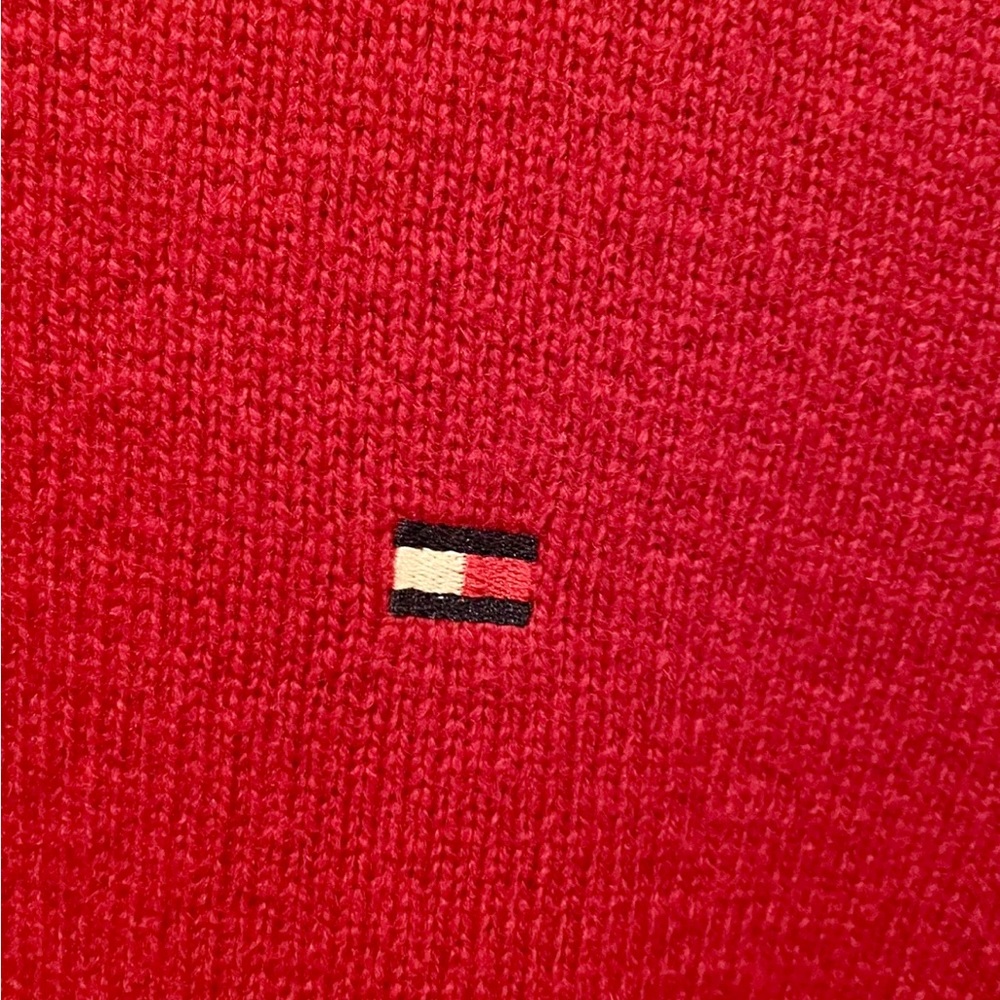 Vintage Tommy Hilfiger Vest Mens Size Large Red Lambs Wool - Picture 6 of 6